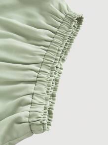 SHEIN MOD Ruffle Skirt Boho Long Skirt Break Solid Frill Trim Ruffle Hem Skirt - Mint Green - View 3