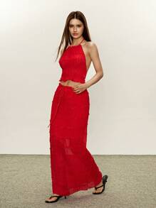 Rina Fox Women Two Pieces Outfits For Daily Wear - Red - View 6
