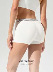 GLOWMODE 2 Pack Modal Silky Smooth Deodorant Logo Elastic Waistband Mid-Rise Waist Boyshort Underwear Daily Casual Wear