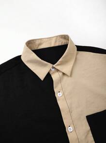 Horizaway Conjunto casual de camisa de manga corta con botones y pantalones cortos de color contrastante para hombres, con pantalones cortos de natación, trajes para deportes al aire libre, trajes para vacaciones, estilo hawaiano