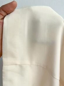 TRNVIE Women's Sleeveless Cinched Waist Blazer Jacket With Notch Collar, Spring/Summer - White - View 8