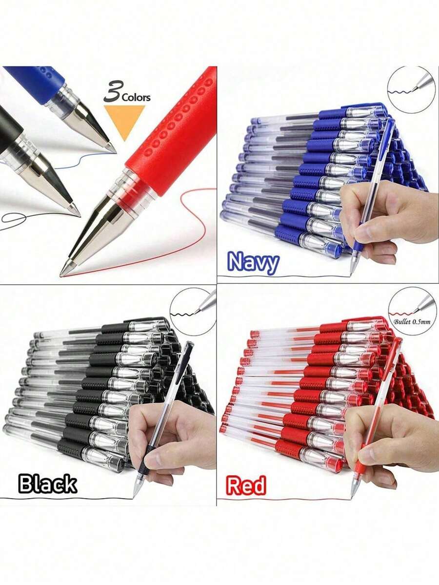 SHEIN 20 支装极简主义凝胶笔，极简主义多用途凝胶滚珠笔，适合办公室、学校学生返校使用 - 彩色 - 查看 1