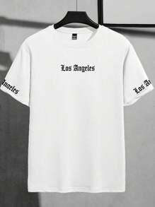 Manfinity LEGND Men's Short Sleeve Crew Neck T-Shirt, Fashionable For Summer - White - View 3