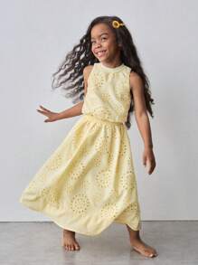 Maija Kids Maija Kids 2pcs/Set Young Girl Casual Cami + Skirt Set,Kids - Yellow - View 1