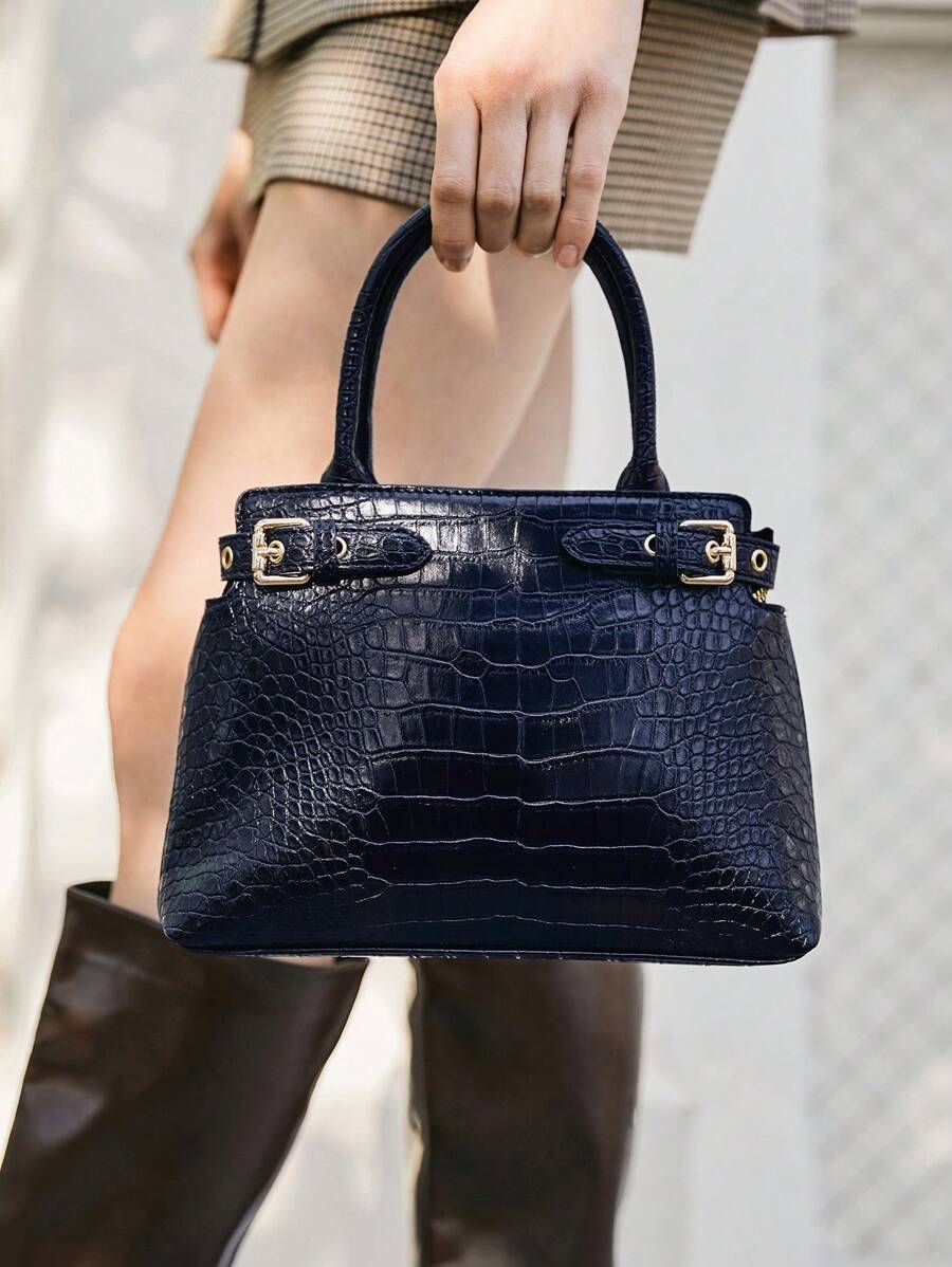 SHECARRY Genți de damă cu mâner superior, model crocodil, toamnă și iarnă, pentru școală, călătorii, naveta, serviciu, eleganță rafinată, purtabilă de mână sau crossbody, cele mai bune cadouri de Ziua Mamei pentru femei