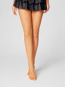 ROMWE Goth (3 pares) Medias de red de alta elasticidad de color púrpura, mallas/pantis/leggings para mujer