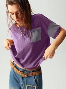 Bohemela Casual Solid Color Knitted Round Neck Dropped Shoulder Long Sleeve Loose Top For Women