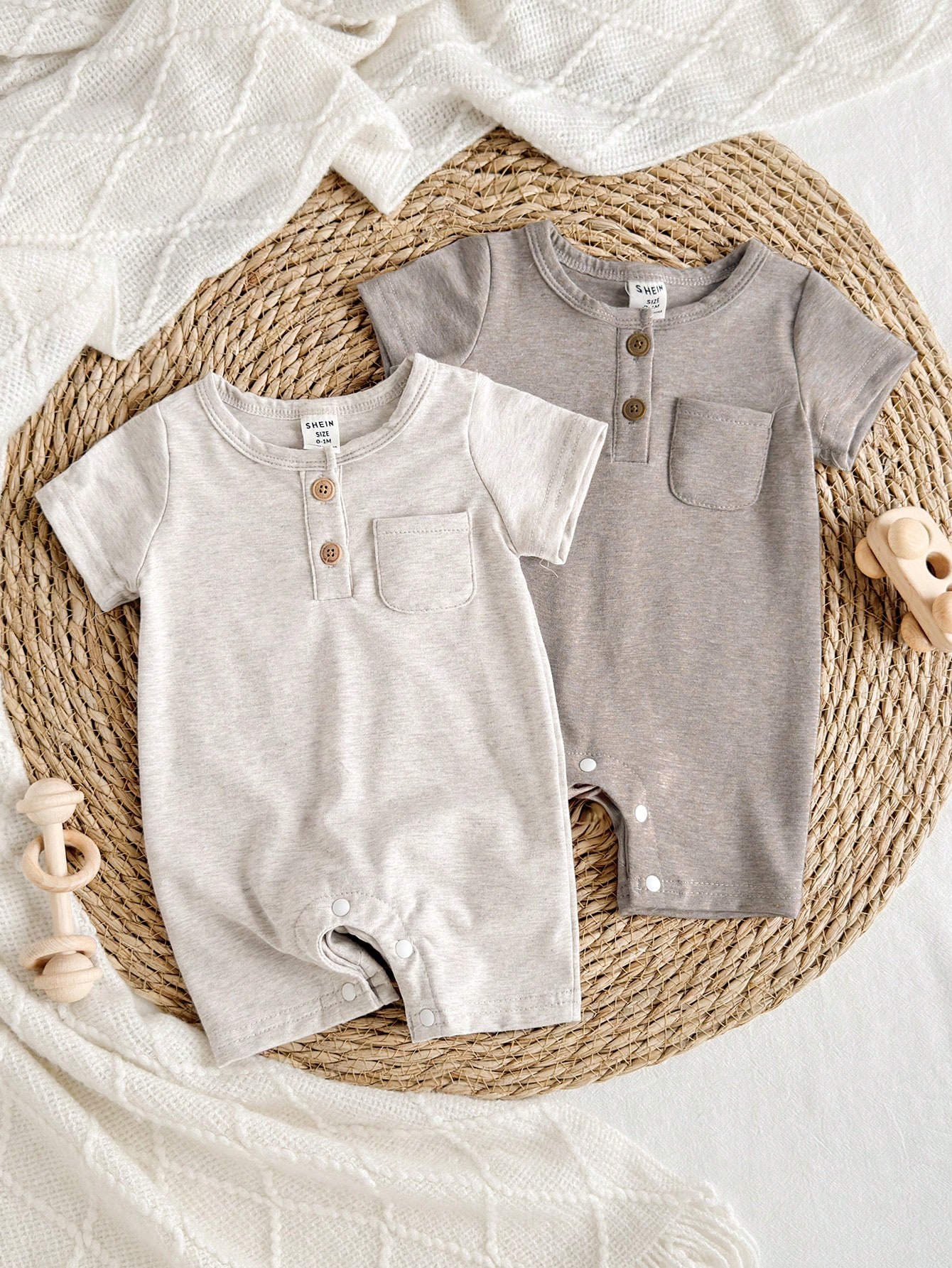 2 قطعة بدلة قصيرة ذات أكمام قصيرة للمواليد الجدد م...