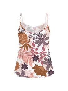 Glamance Drica Dias Casual Loose V-Neck Camisole Top For Women Spring/Summer Floral Tank Top Flower Top Summer Casual Tops Rose Top Summer Topfall Women Clothes Back To School Going Out Tops Women Suitable For Going Out Flowy Top Going Out Elegant Top New Year - White - View 2