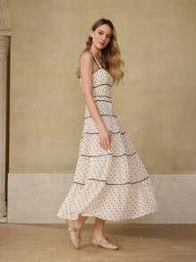 MOTF PREMIUM BOW STUDDED MARY JANE ROUND TOE FLAT SHOES FOR CHRISTMAS - Apricot - View 7