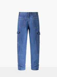 Manfinity Roughcore Men Cargo Jeans - Dark Wash - View 2