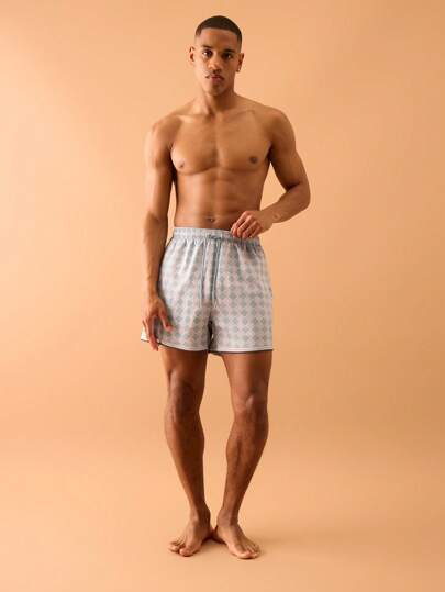 Musero Multi Geo Printed Swim Shorts Summer Smart Streetstyle Vacation Casual