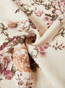 Ellevyn Women's Elegant Floral Print Maxi Dress With V-Neck And Short Sleeves - Multicolor - View 5