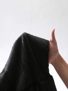 Modelyn Ruffle Sleeve Jacquard Textuur Slanke Jurk Lange Avondjurken