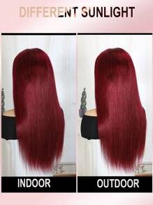 Bordeaux Transparant Kant Rechte 13x4 Kanten Voorkant Pruik Pre Geplukt Transparant Kant Voor Menselijk Haar Pruiken 99J Rode Pruik 16-32inch Voor Vrouwen