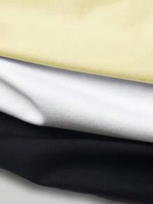 SHEIN EZwear 3 件套女士纯色抹胸上衣套装，夏季时尚 - 彩色 - 查看 6