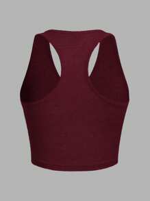 SHEIN EZwear 3 件装黑色、白色、酒红色女士休闲短款修身吊带背心，适合夏季 - 彩色 - 查看 6