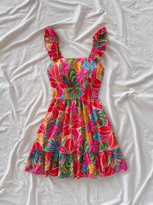 Soleia Robe mini à manches courtes imprimée de couleurs pour femmes de grande taille, ensemble 2 pièces tenue d'été pour femmes