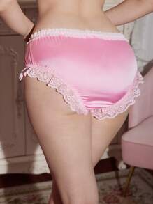 FairyFlirt Pantie de mujer color rosa princesa y azul, decorado con lazo, de estilo lindo y colorido