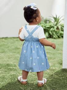 Cozy Pixies Baby Girl Floral Print Sleeveless Cinched Waist Dress