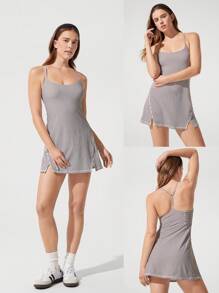 GLOWMODE FeatherFit™-Air Elevate A-Line Built-In Peekaboo Short Pocket Mini Slip Dress Low Impact Daily Summer Quick Dry Moisture Wicking - Multicolor - View 9