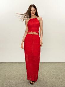 Rina Fox Women Two Pieces Outfits For Daily Wear - Red - View 4