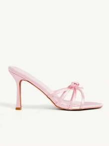 CUCCOO CHICEST Damen elegante Sandalen mit Schleifen-Riemen, offene Zehenpartie und dünnem High Heel, süß romantisch, flache rosa Satinschuhe, geeignet für Nachmittagstee, Date, Party, Abend, Urlaub - Pink - Übersicht 12