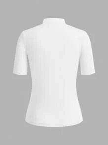 SHEIN EZwear 4件套女士修身高领长袖打底T恤套装，适合换季时节，秋季外出穿着 - 彩色 - 查看 3