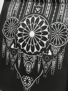 ROMWE Hộp đựng cơm trưa cách nhiệt thời trang màu đen in họa tiết Gothic, Túi chức năng, Túi đựng cơm trưa, Túi làm mát - màu đen - Xem 5