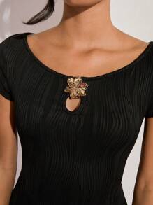 COSMINA Top femme à manches courtes de couleur unie, mode pour l'été