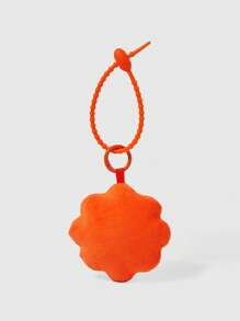 SHEIN Plush Flower Shaped Cute Bag Charm (Orange) - Orange - View 2