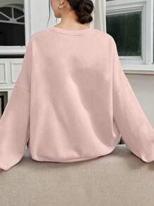 INAWLY Women's White Christian Sweatshirt, Faith Sweatshirt, God Is Good Puff Sleeve Design Crew Neck Christian, Baptism Gift, Church Hoodie Pullover,Graduation,Teacher,Back To School Fall - Pink - View 2