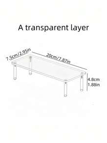 SHEIN Basic living 1PC/2PCS Rak Display Akrilik Transparan 1/3 Lapisan Desain Minimalis Modern Bertingkat Rak Display Multifungsi untuk Meja, Rak Penyimpanan, Cocok untuk Toko, Ruang Tamu, Ruang Belajar, Kamar Tidur, Mainan, dan Kosmetik - MultiWarna - View 3