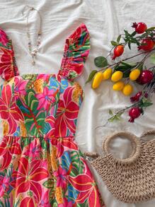 Soleia Robe mini à manches courtes imprimée de couleurs pour femmes de grande taille, ensemble 2 pièces tenue d'été pour femmes