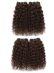 Mechones de cabello humano rizado y rizado de color marrón oscuro n.°4, con rizo rizado, cabello Remy, 4 mechones, 50g/pieza, mechones de color marrón chocolate, extensiones de cabello - S4 - Ver 4
