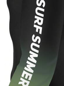 Manfinity Swimmode Men's Letter Print Raglan Sleeve Surfing T-Shirt, Hawaiian - Multicolor - View 4