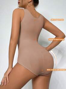 Women's Summer Solid Color Elastic Bodyshaper - Brown - View 2