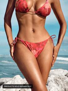 Opulessa 女士扎染印花吊带性感比基尼泳裤