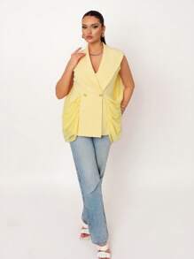 Zolique Rompi Chiffon Patchwork Fashion Musim Panas Wanita - Kuning - View 1