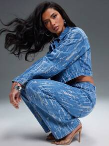 Denimoi Jeans rectos y holgados con efecto desgastado informal