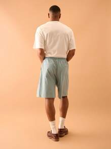 Musero Contrast Drawstring Lightweight Nylon Jogger Shorts Summer Smart Streetstyle Vacation Casual - Blue - View 4