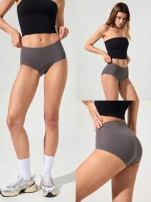 GLOWMODE 2 Packs Sweat-Wicking Modal Gusset Butt-Lifting High-Rise Waist Briefs Underwear Daily Casual Wear