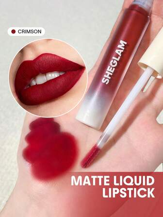 Rouge à LèVres Liquide Matte Allure-Rouge à LèVres Rouge Cramoisi Longue Tenue à Haute Teneur En Pigments Huile De Tournesol Nourrissante RéDuit Les Ridules Des LèVres Soin Des LèVres Maquillage Des LèVres FêTe De NoëL Rouge à LèVres Liquide Rouge Marque Beauté Visage Maquillage CosméTique Pour Femmes Filles Parfait Pour Hiver IdéAl Pour Y2K ÉLéGant Mode Adapté Pour Anniversaire Xmas Cadeau FêTe PrêT Meilleure Couleur