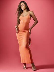 MISSGUIDED Maxi Dress With Floral Detailing - Orange - View 6