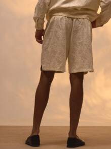 Musero Casual Street Style Elasticated Woven Jacquard Shorts Only For Summer Holiday Vacation