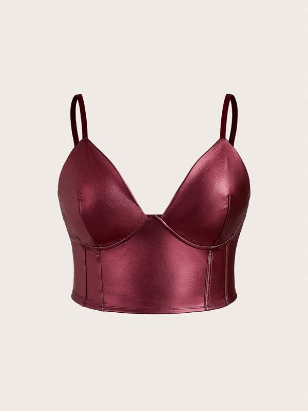 SHEIN ICON Bluză scurtă în culori solide, mărime plus, vară