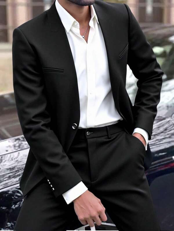 Manfinity Bizformal Veste de costume unie pour homme, style casual et bureau