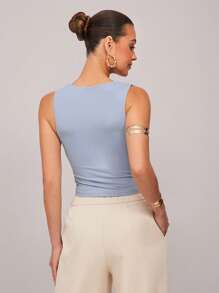 Silquee 女式蓝色修身吊带背心、冰蓝色上衣、通勤上衣、夏季连帽上衣、早午餐、女式休闲上衣、蓝色上衣、平静蓝色上衣、度假上衣、女式生日