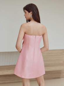 MOTF STUDIO BOW DECOR CUTE DATE MINI DRESS