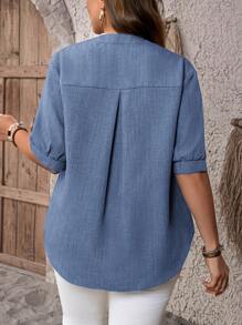 EMERY ROSE Camisa de manga corta talla grande, de moda para el verano